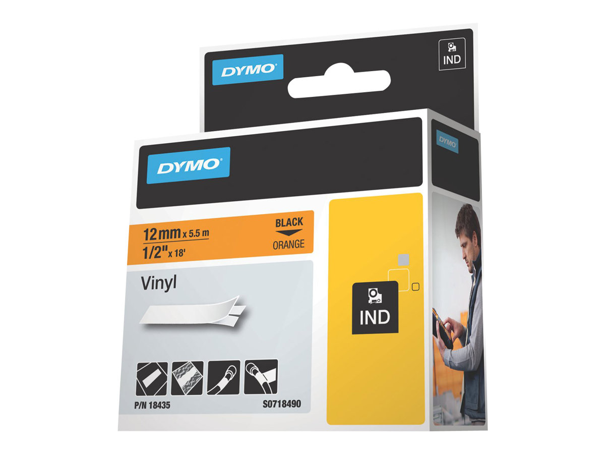 DYMO S0718490 DYMO ID1 12mm BLK-ORA 5-er Pack DYMO S0718490 DYMO ID1 12mm BLK-ORA 5-er Pack