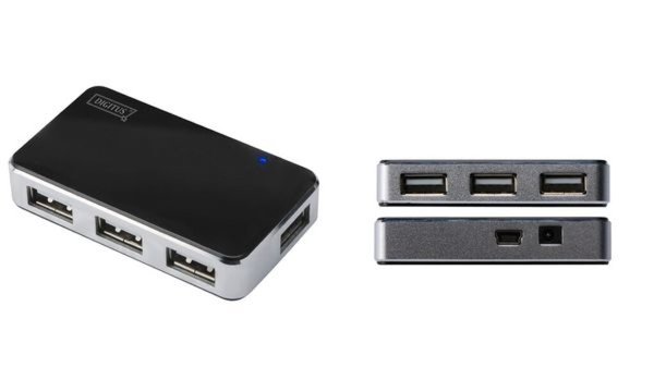 Digitus USB-HUB 4-Port, schwarz Klavierlack