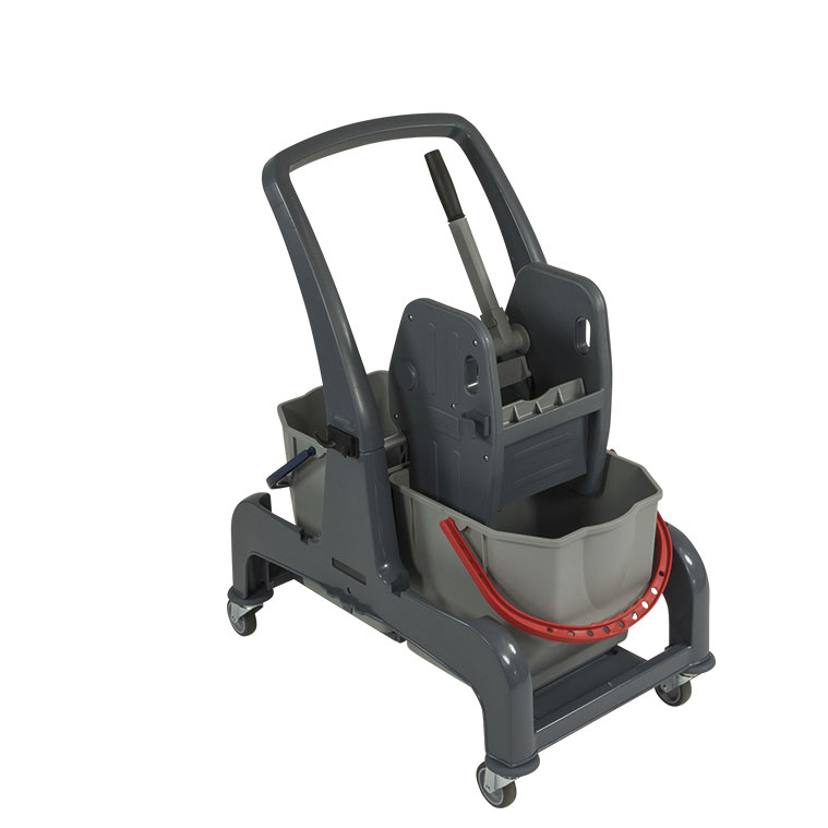 Doppel-Fahrwagen "COMBIX" Kunststoff | 2 x 25 Liter Reinigungswagen Doppel-Fahrwagen "COMBIX" Kunststoff | 2 x 25 Liter Reinigungswagen