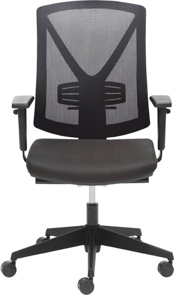 Drehsessel myWIZARD, schwarz, hoher Netzrücken, Stoffpolstersitz,