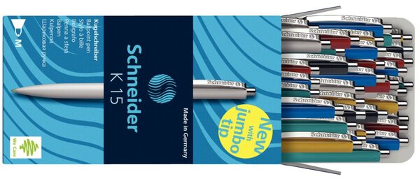 Druckkugelschreiber K15 50er sortierte Farben, blau schreibend Druckkugelschreiber K15 50er sortierte Farben, blau schreibend