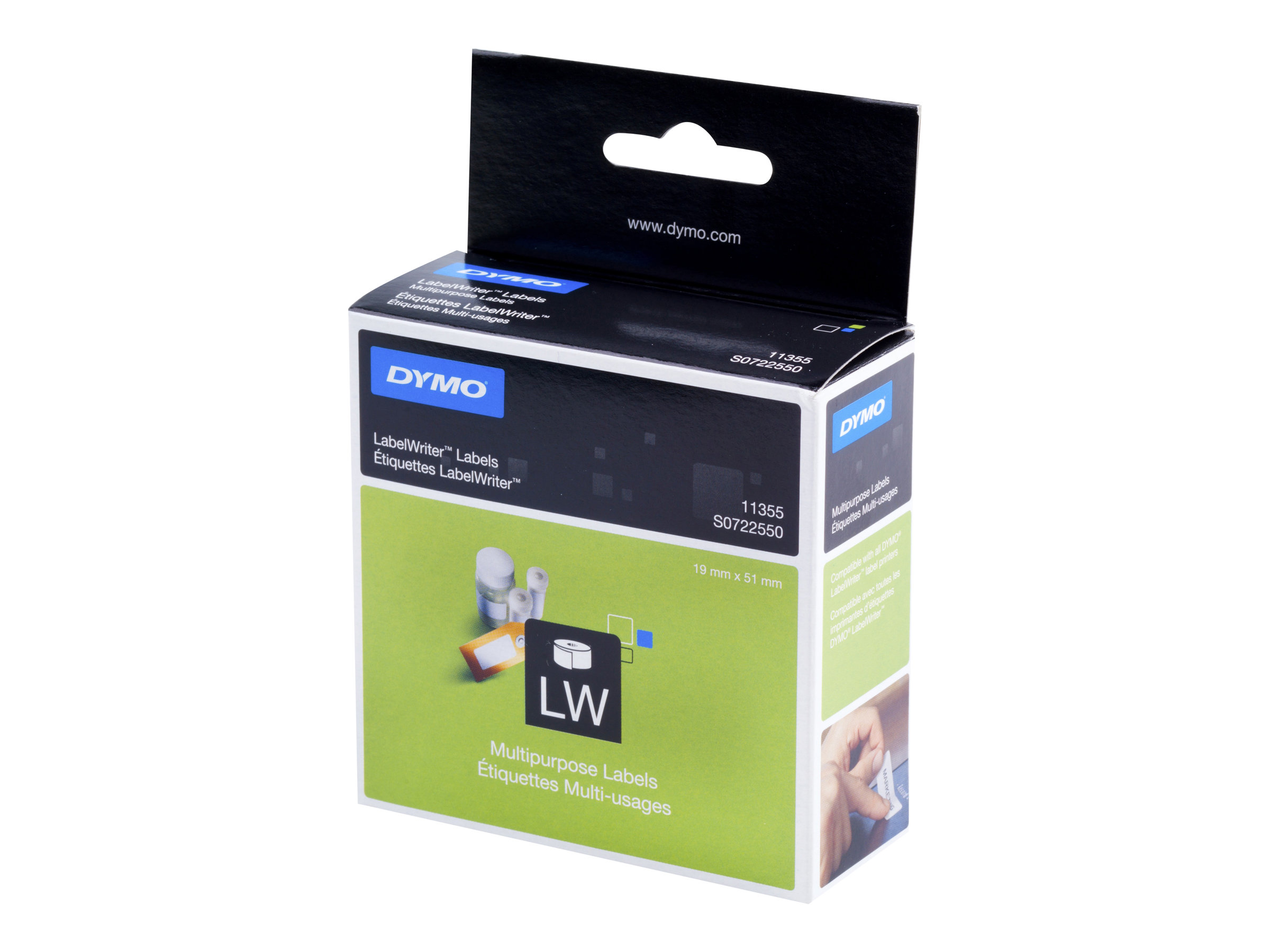 Dymo Vielzweck-Etiketten 19 x 51 mm weiß 500 St.    11355