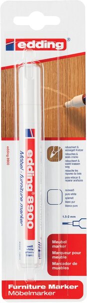 Möbelmarker 8900 1er reinweiß Rundspitze 1,5-2 mm - Zum Entfernen