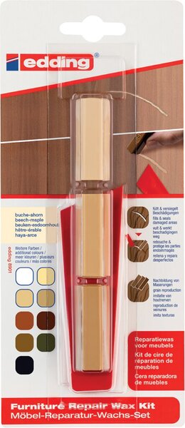 MöbelReparaturWachsSet buche-ahorn Zum Auffüllen und Reparieren von Krat-