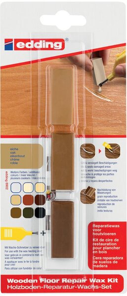 HolzbodenReparaturWachsset 8902 eiche 3 Hartwachse zum Ausbessern von Be-