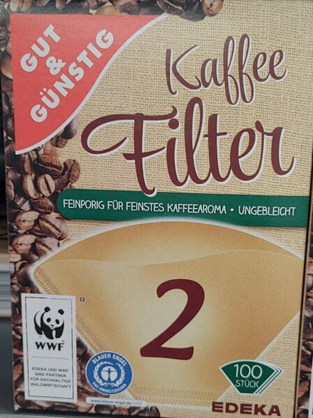 Filtertüten GR.2 braun 100er Pack ungebleicht, Naturbraun, Feinporig