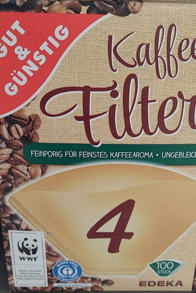 Filtertüten GR.4 braun 100er Pack ungebleicht, Naturbraun, Feinporig