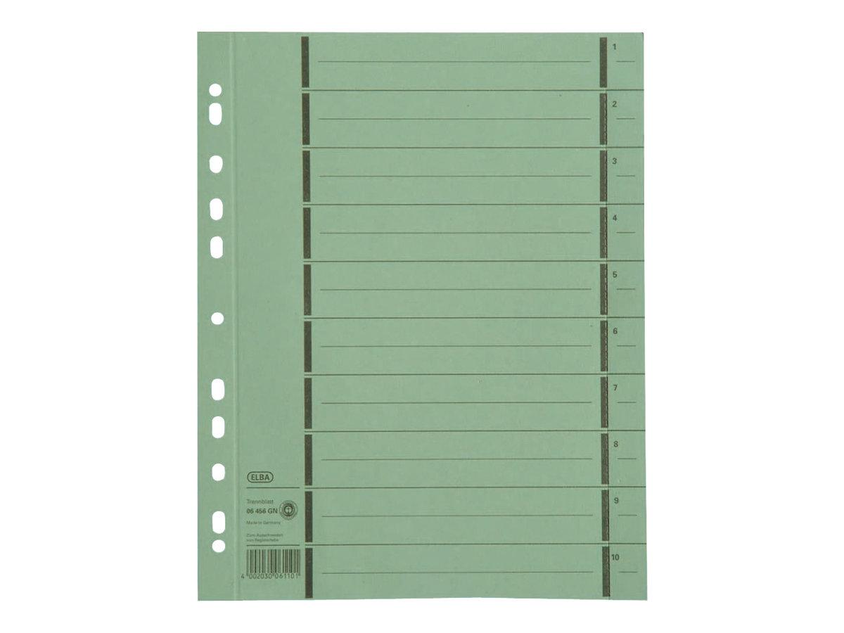 ELBA Trennblätter mit Perforation, DIN A4 Überbreite, grau