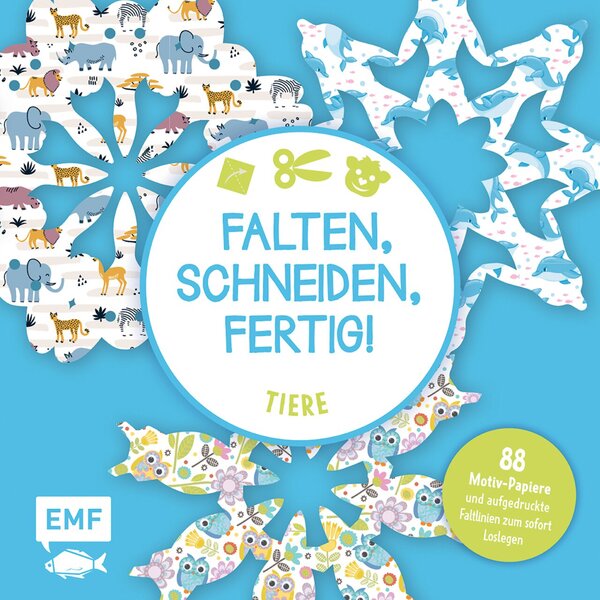 Falten, Schneiden, fertig! - Tiere Bastelblock mit 88 Motiven