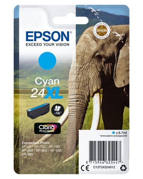 EPSON 24XL XL Cyan Tintenpatrone