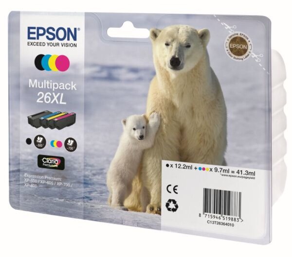 EPSON 26XL Multipack 4er Pack XL Schwarz, Gelb, Cyan, Magenta Tintenpatrone