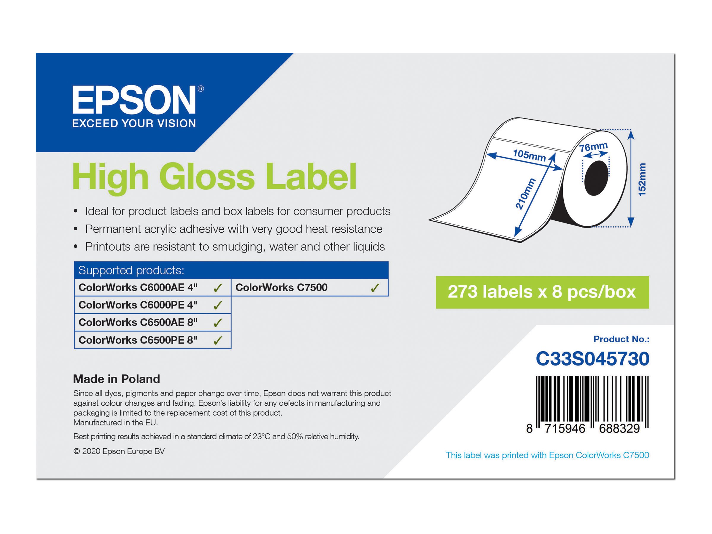 EPSON HIGH GLOSS LABEL DIE-CUT