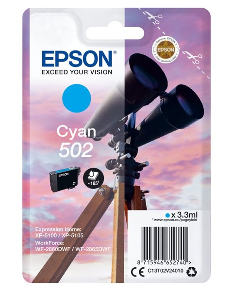 EPSON Ink/502 Binocular 3.3ml CY