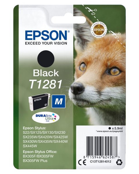 EPSON T1281 Größe M Schwarz Tintenpatrone
