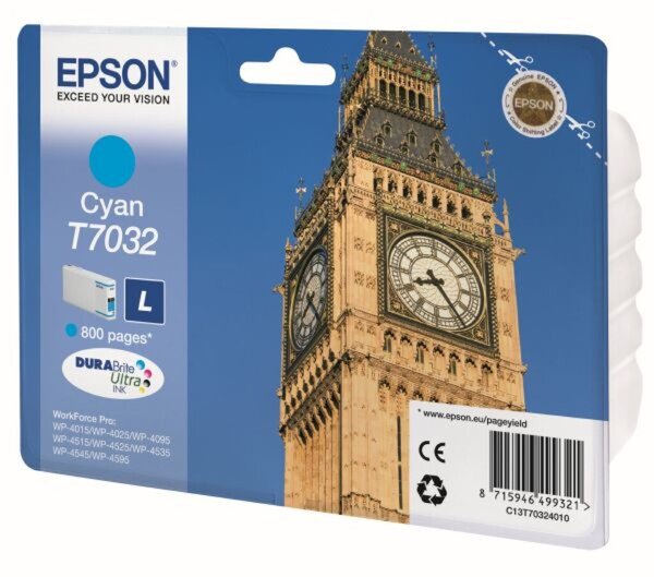 Tintenpatrone T7032 L cyan für WorkForce Pro WP-4015DN,WP-4025DW,