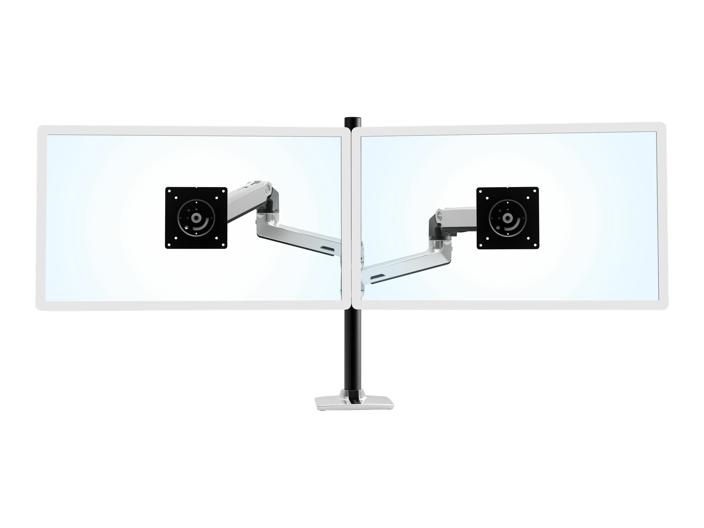 ERGOTRON LX Dual Stacking Arm Tall Pole Black Accents Polished