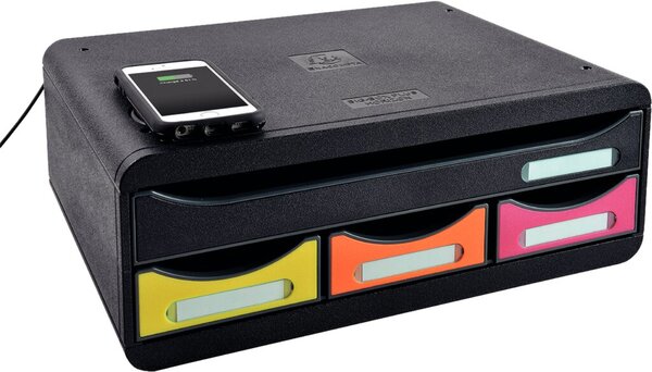 EXACOMPTA Schubladenbox TOOLBOX MINI QI, 4 Schübe, harlekin