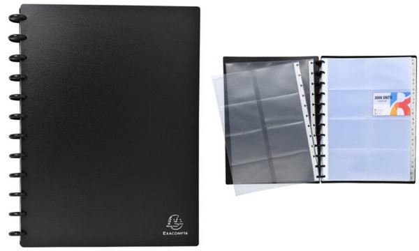EXACOMPTA Visitenkarten-Ringbuch, D IN A4, schwarz (8701539)