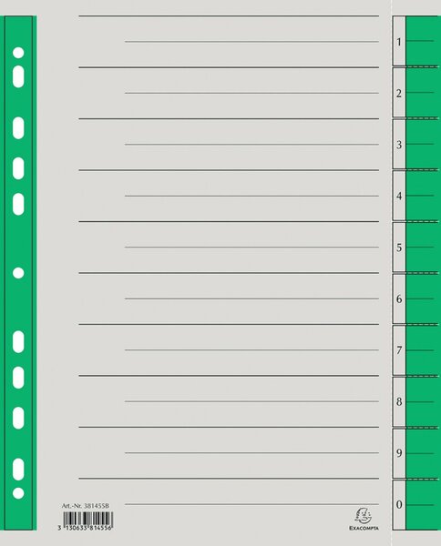 Trennblätter A4 grün, 230g/qm Karton Mikroperforation