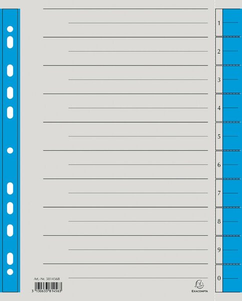 Trennblätter A4 blau, 230g/qm Karton Mikroperforation