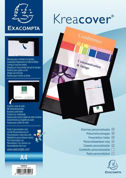 Präsentationsmappe KC, A4, PP, schwarz Füllhöhe: 1 cm