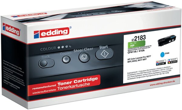 Edding Toner 2183 ersetzt HP 410A (CF411A), cyan, für ca. 2.300 Seiten