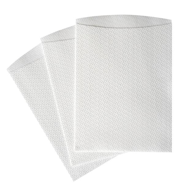 Einweg-Waschhandschuhe weiß unfoliert | 1000 Stück <br>Airlaid, Größe ca. 23 x 16 cm