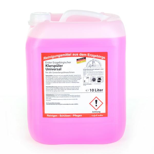 Erster Erzgebirgischer Klarspüler Universal |  10 Liter <br>saurer Klarspüler für alle Gewerbespülmaschinen