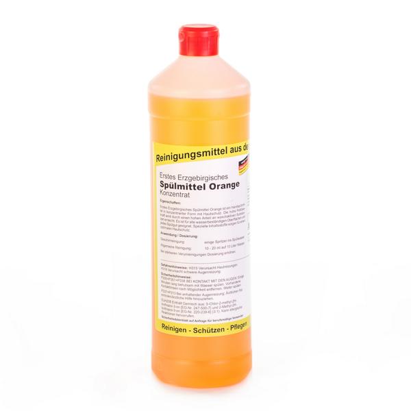 Erstes Erzgebirgisches Spülmittel Orange, Konzentrat | 1 Liter <br>Handspülmittel mit Hautschutz