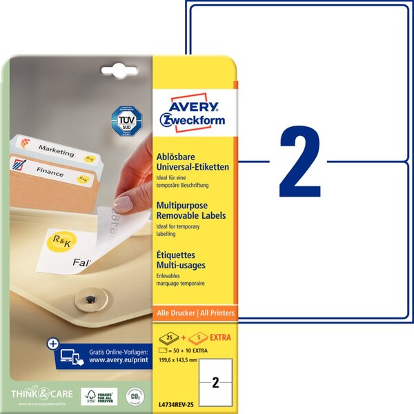 Etikett 199x143,5mm wiederablösb. (4734)