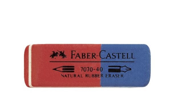 FABER-CASTELL Kautschuk-Kombi-Radie rer 7070-40, rot / blau (5660008)