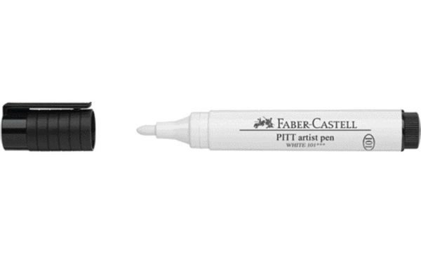 FABER-CASTELL Tuschestift PITT arti st pen, weiß (5661102)