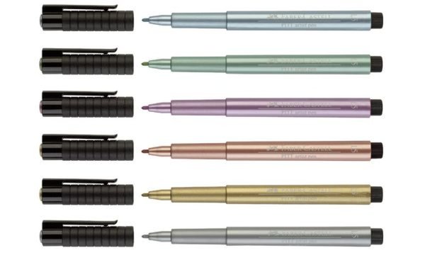 FABER-CASTELL Tuschestift PITT arti st pen, grün metallic (5660198)