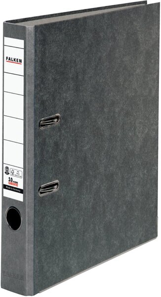 Ordner Wolkenmarmor A4 50mm grau, farbiger Rücken, Recycling