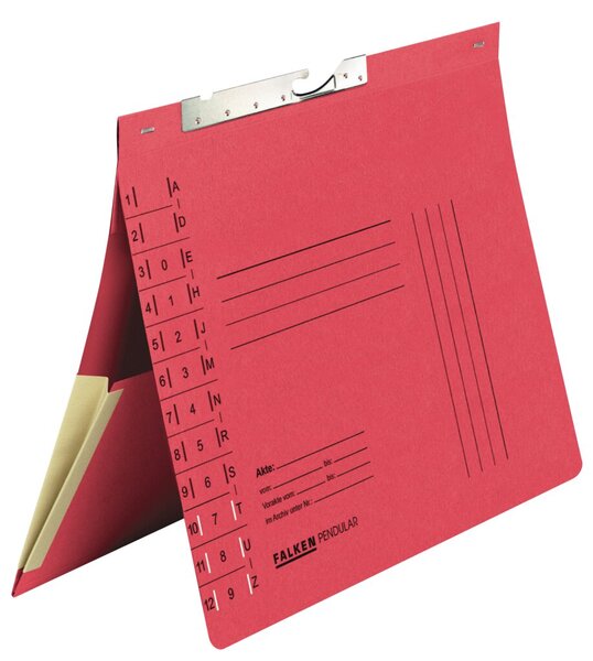 Pendelhefter, Amtsheftung, rot, A4 mit Dehntasche, Schlitzstanzung