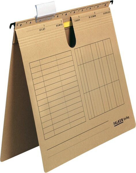 Hängehefter UniReg, 230g/qm-Kraft- karton, kaufm. Heftung seitlich