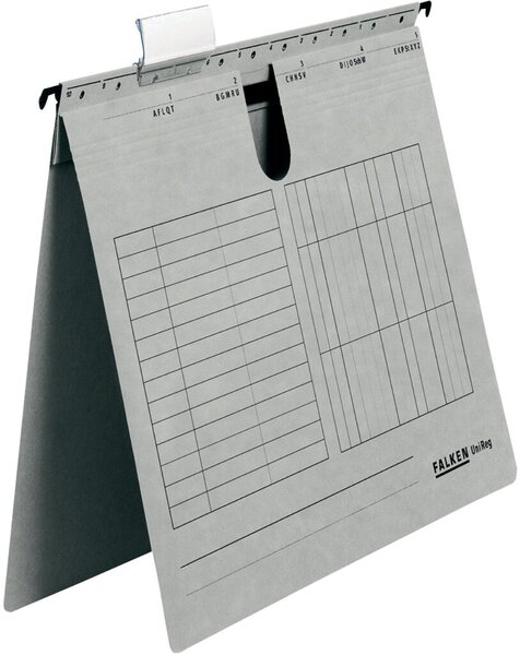 Hängehefter UniReg, grau 230g/m²-Kraftkarton, kaufm. Heftung