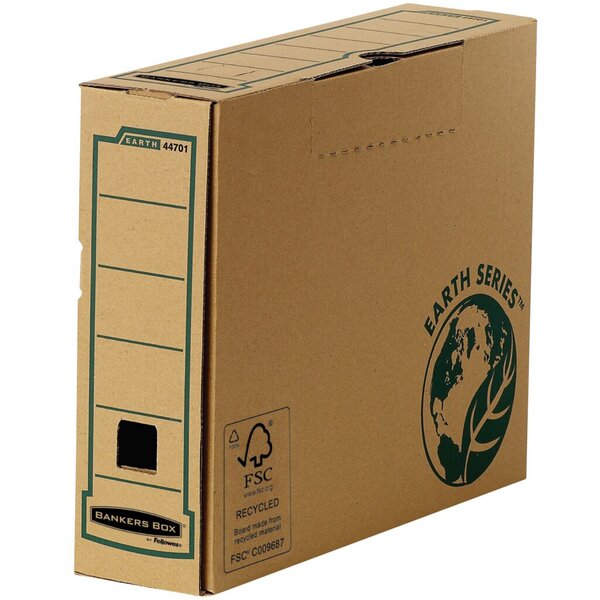 FELLOWES Archiv-Schachtel R-Kive EARTH, braun (B)80 mm aus 100% recyceltem Kart