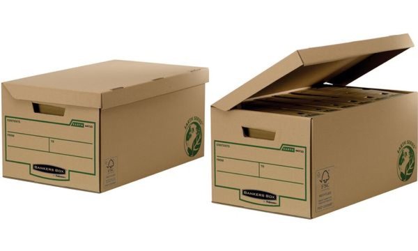 FELLOWES BANKERS BOX EARTH Archiv-Klappdeckelbox Kubus braun, aus 100% recycelt