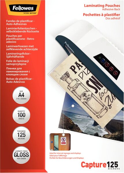 FELLOWES Laminierfolie A4 125 mic selbstklebend - 100 Stüc