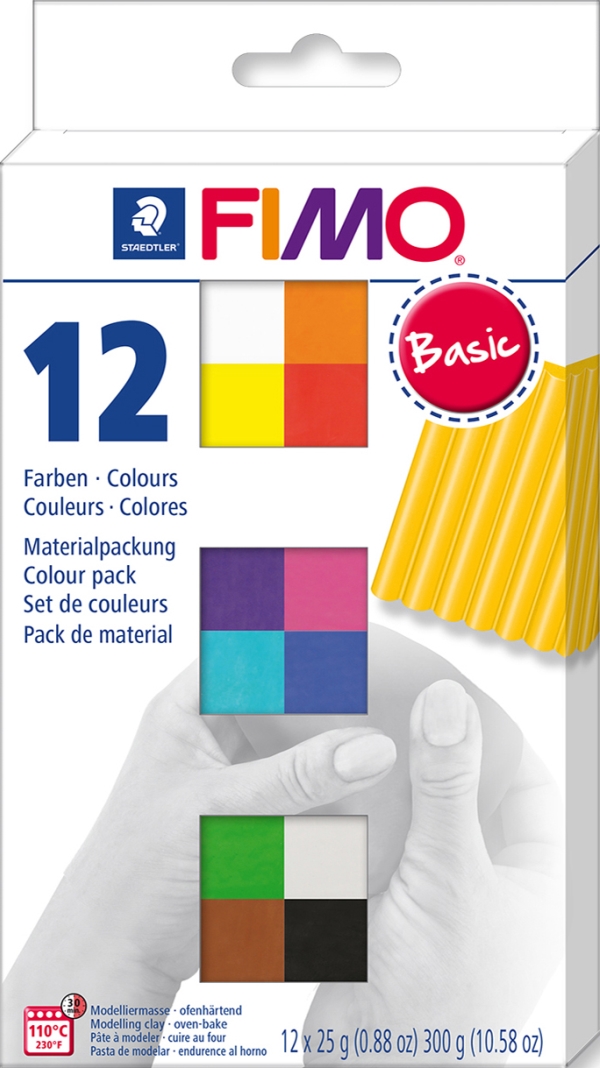 FIMO SOFT Modelliermasse-Set "Basic", 12er Set