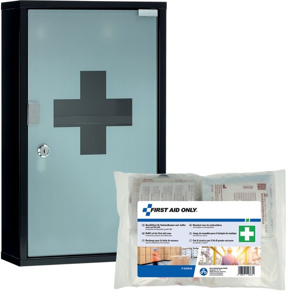 FIRST AID ONLY Medizinschrank DIN 13169 schwarz