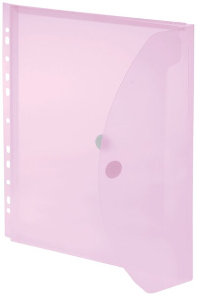 Umschlag A4, Dehnfalte, Abheftrand rot transparent