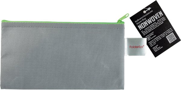 Reißverschlussbeutel DL grau opak, Non Woven PP, 120 x 220 mm