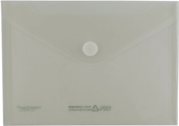 Sichttasche, DIN A5 quer, mit Klett- verschluss, farblos transparent, 100%