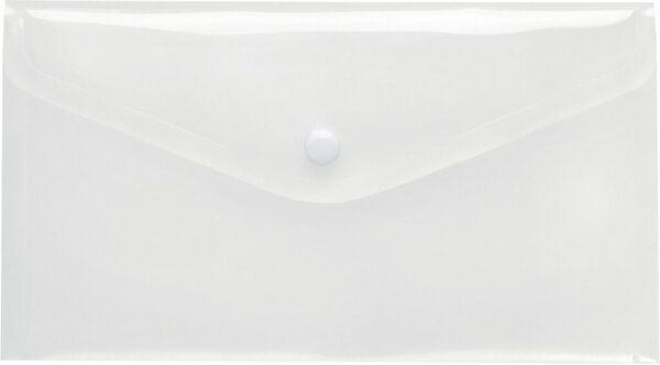 Sichttasche DIN Lang farblos klar transparent, mit Druckknopf,