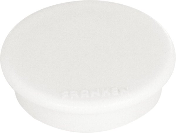 FRANKEN Haftmagnete weiss 38mm 10 Stueck Durchmesser 38mm Tragfaehigkeit 2500g
