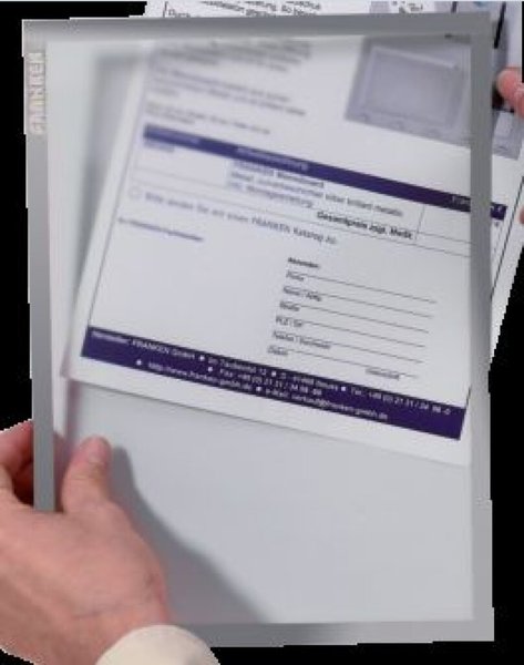 FRANKEN Magnet-Tasche FRAME IT X-tra!Line, DIN A3, grau Dokumentenhalter, trans