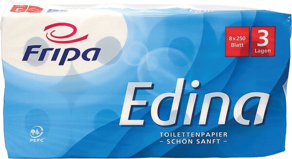 Fripa Toilettenpapier Edina, 3-lagig, hochweiß