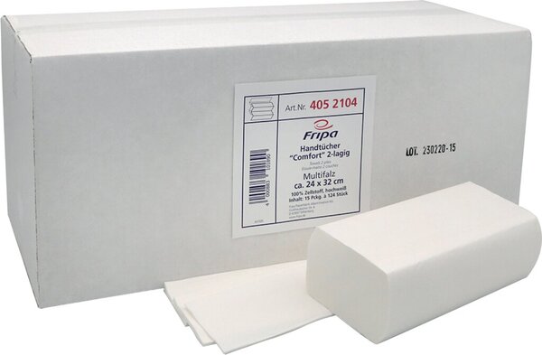 Falthandtuch COMFORT 24 x 32 cm W-Falz, hochweiß mit Dekorprägung,